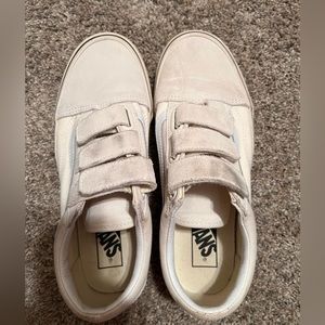 White Velcro old skool vans